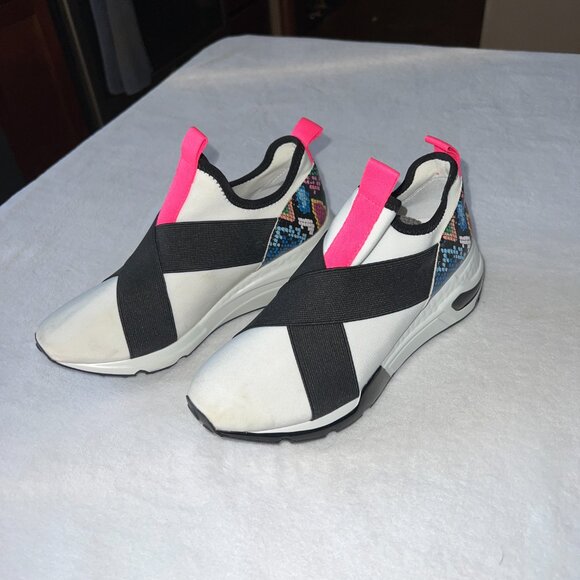 Steve Madden Cryme Multi color Snake skin Sneakers Black & Pink Size 8 - Picture 2 of 10